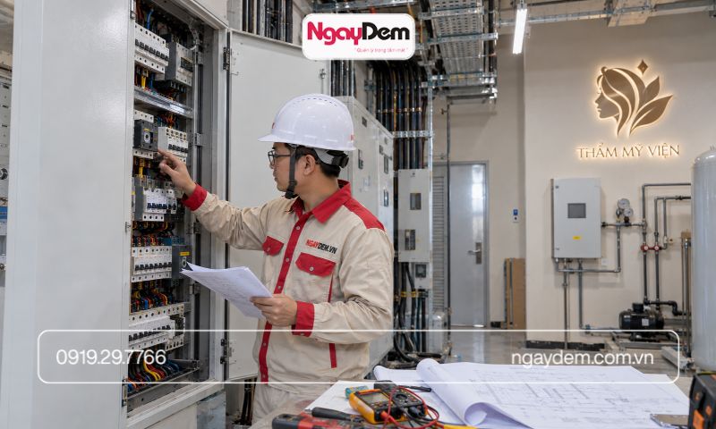 thi công điện nước cho thẩm mỹ viện