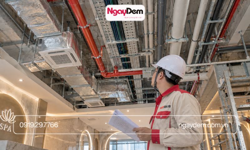 hệ thống M&E spa, thẩm mỹ viện điện nước HVAC PCCC