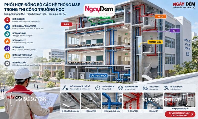 thi công hệ thống điện nước trường học