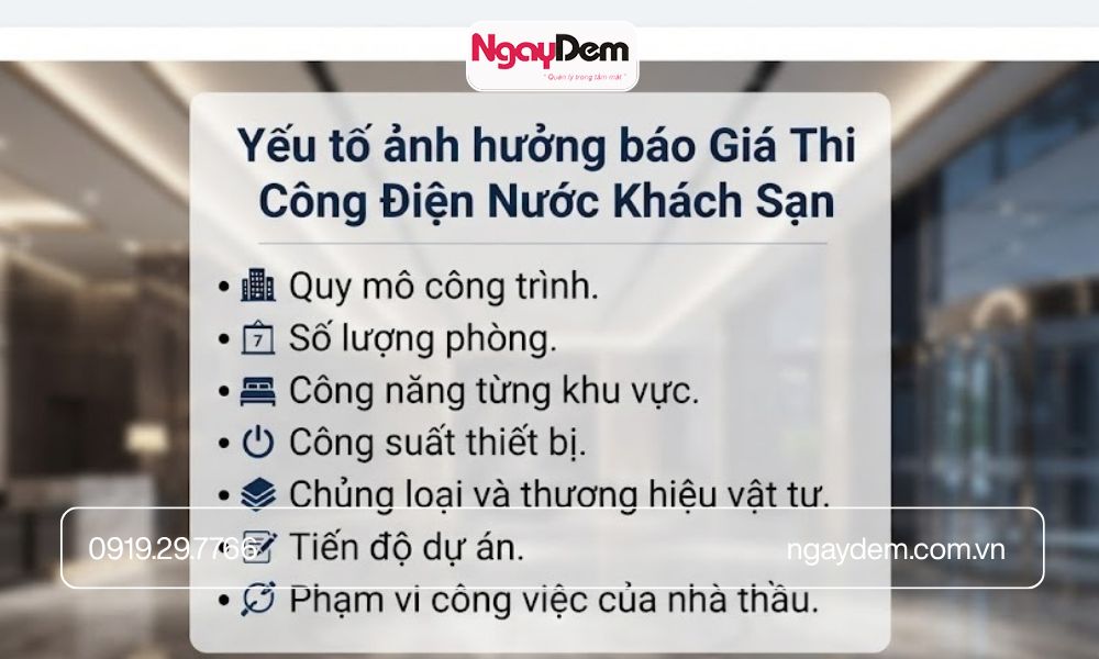 Báo Giá Thi Công Điện Nước Khách Sạn