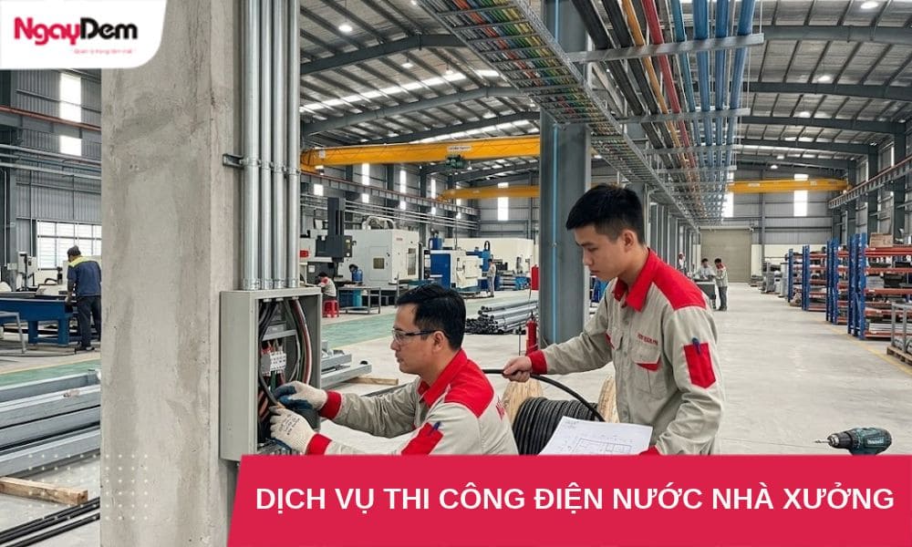 thi công điện nước nhà xưởng