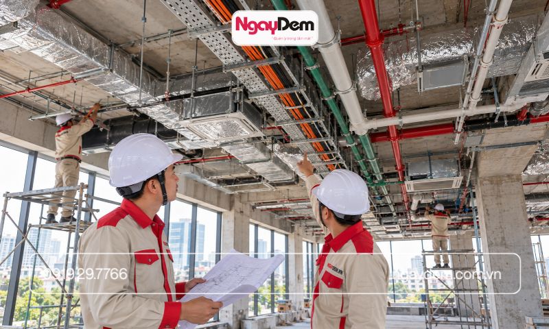 thi công điện nước văn phòng tại Ba Đình