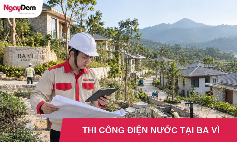 Thi công điện nước tại Ba Vì cho công trình nghỉ dưỡng và khuôn viên rộng