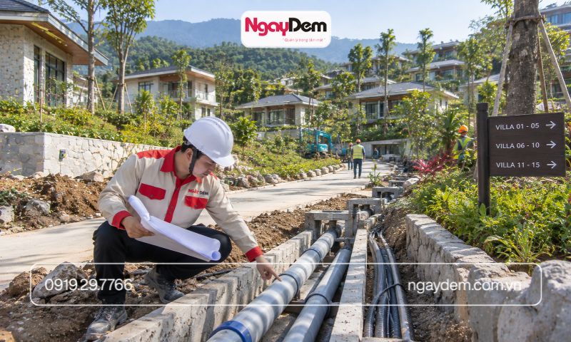 thi công hệ thống điện nước tại ba vì