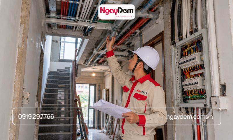 Thi công hệ thống điện nước nhà phố tại Đống Đa