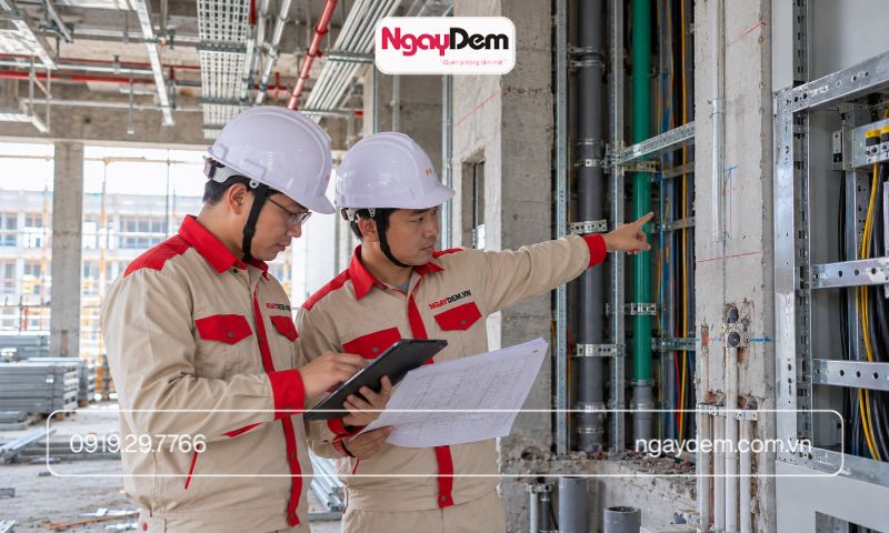 thi công điện nước tại hoài đức