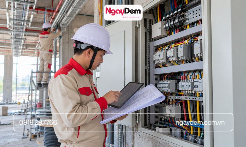 thi công điện nước tại hoài đức