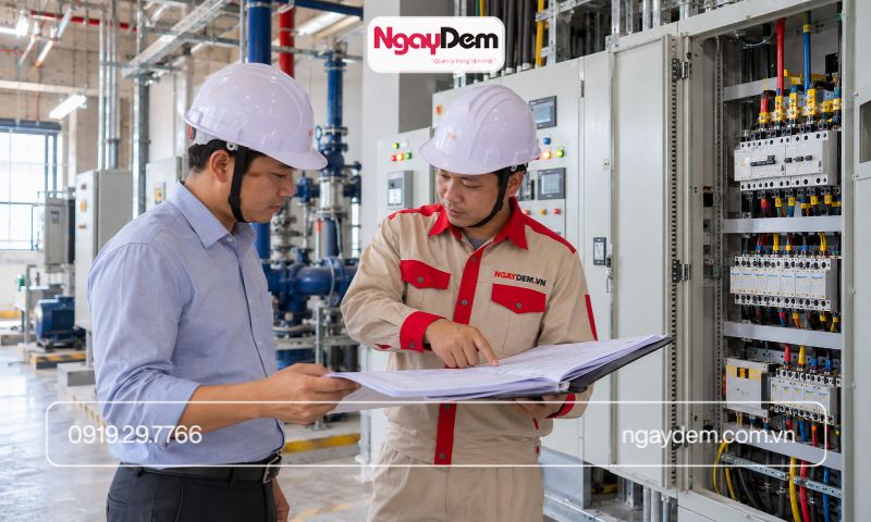 thi công điện nước tại hoài đức