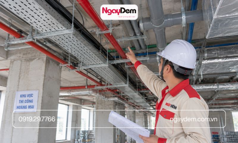 thi công điện nước tại Hoàng Mai