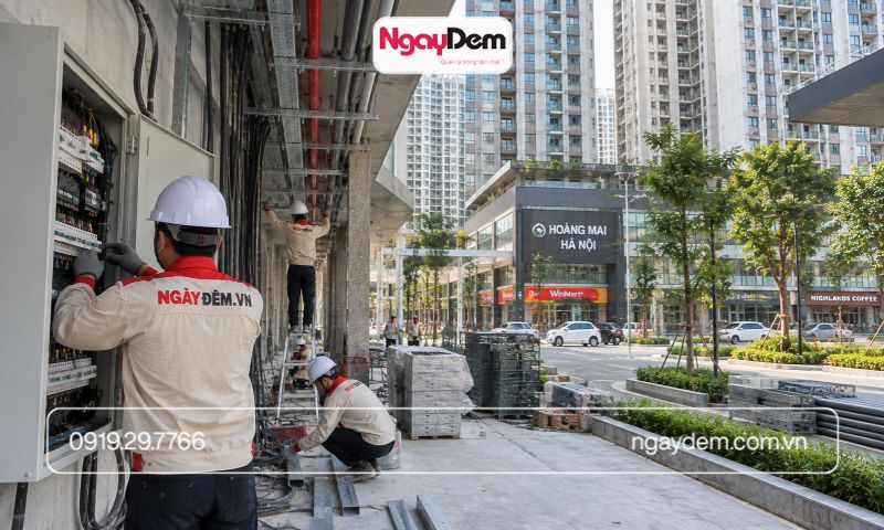 Thi công hệ thống điện nước cho công trình đô thị tại Hoàng Mai