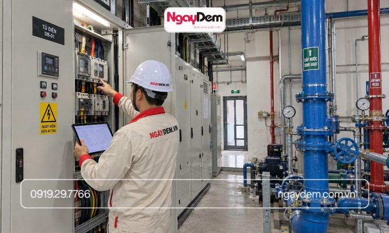 thi công điện nước long biên