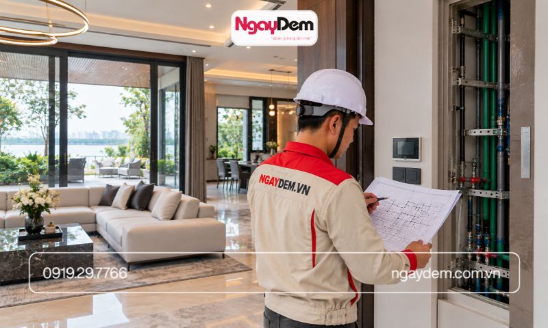 Thi công điện nước biệt thự tại Tây Hồ