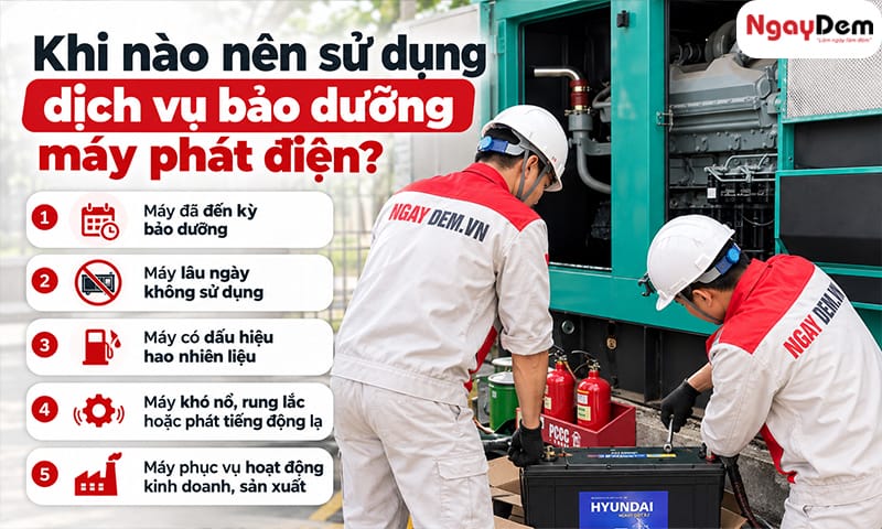 Bảo dưỡng máy phát điện chạy xăng, chạy dầu: Quy trình & chi phí