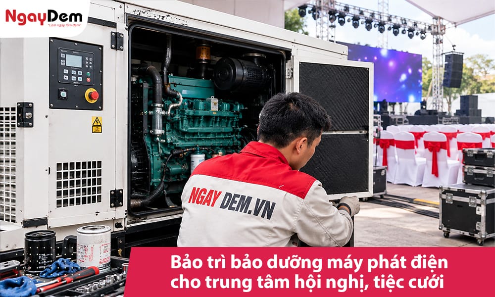 Bảo trì, bảo dưỡng máy phát điện cho trung tâm hội nghị, tiệc cưới