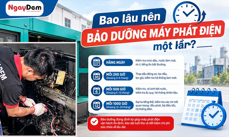 Bảo dưỡng máy phát điện tại Đan Phượng – Kiểm soát rủi ro vận hành