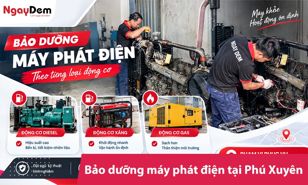 Bảo dưỡng máy phát điện tại Phú Xuyên| Xử lý mọi dòng động cơ