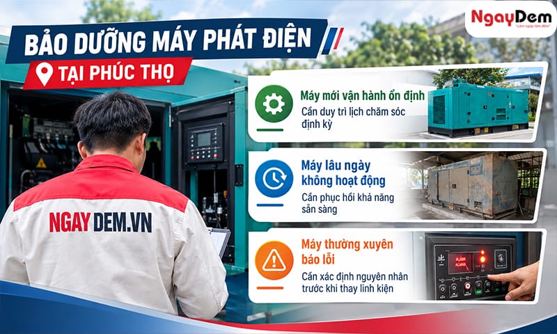 Dịch vụ bảo dưỡng máy phát điện tại Phúc Thọ tận nơi, đúng kỹ thuật