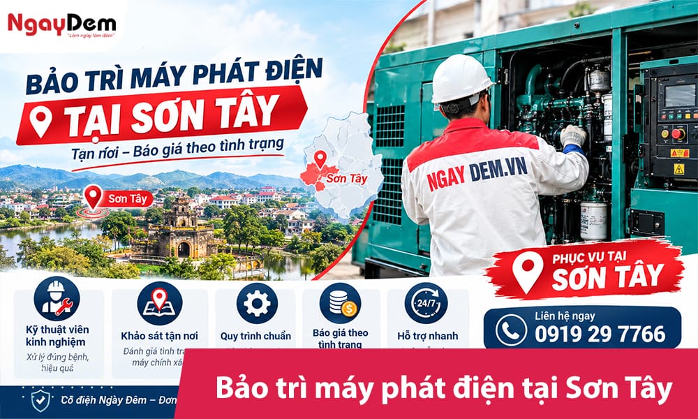 Bảo trì máy phát điện tại Sơn Tây tận nơi – báo giá theo tình trạng