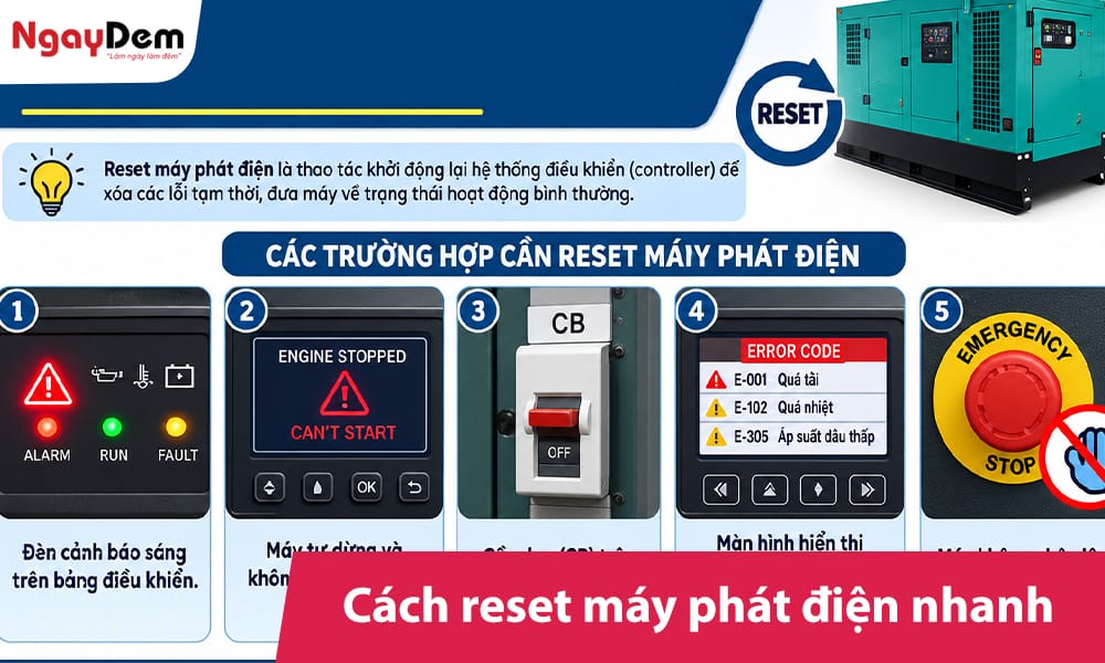 Cách reset máy phát điện nhanh tại chỗ, không cần thợ
