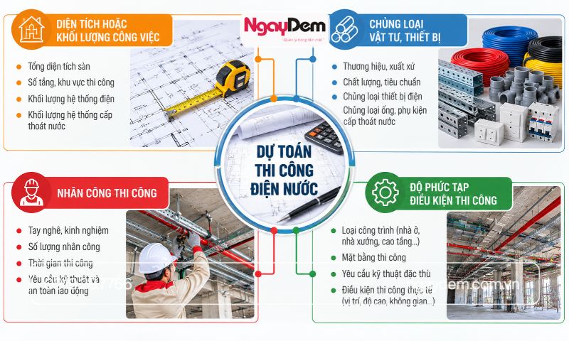 cách tính giá thi công điện nước