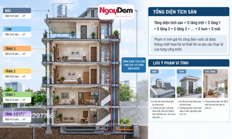 cách tính tiền thi công điện nước