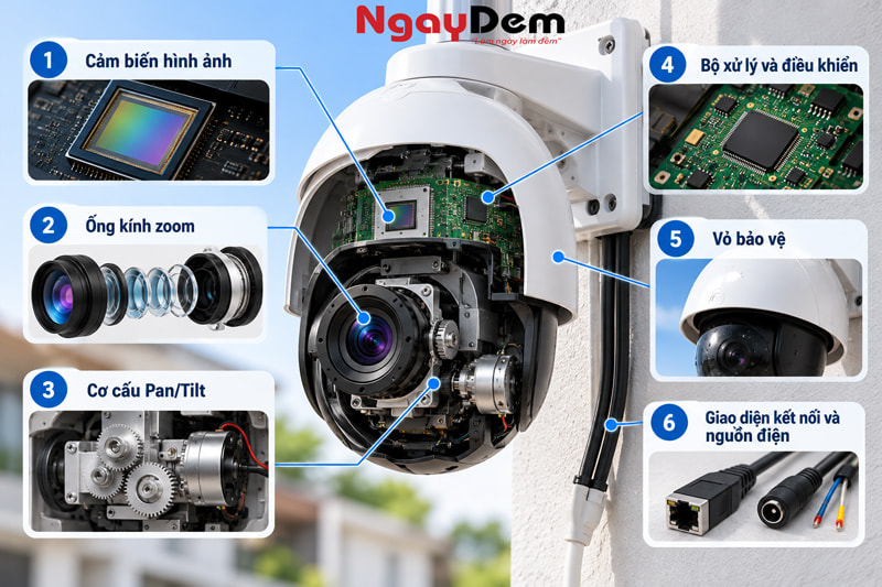 Camera PTZ là gì? Tìm hiểu cấu tạo & ưu nhược điểm