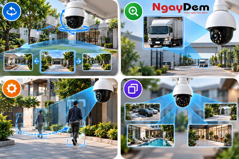 Camera PTZ là gì? Tìm hiểu cấu tạo & ưu nhược điểm