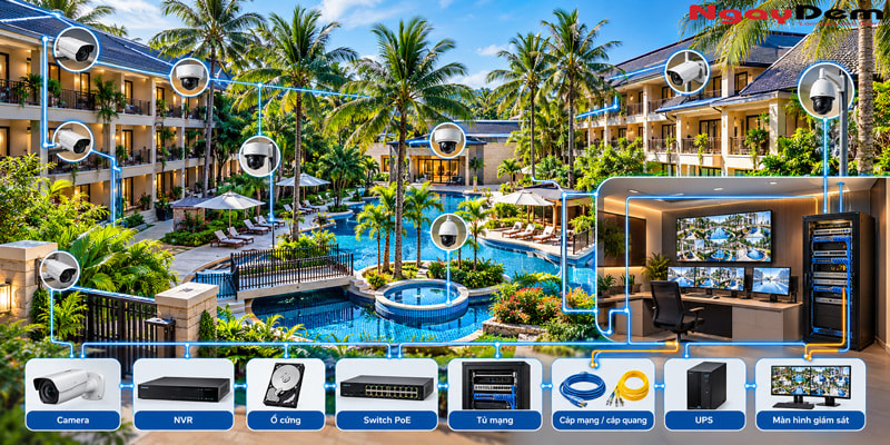 Tư vấn lắp đặt Camera cho khu nghỉ dưỡng chi phí trọn gói
