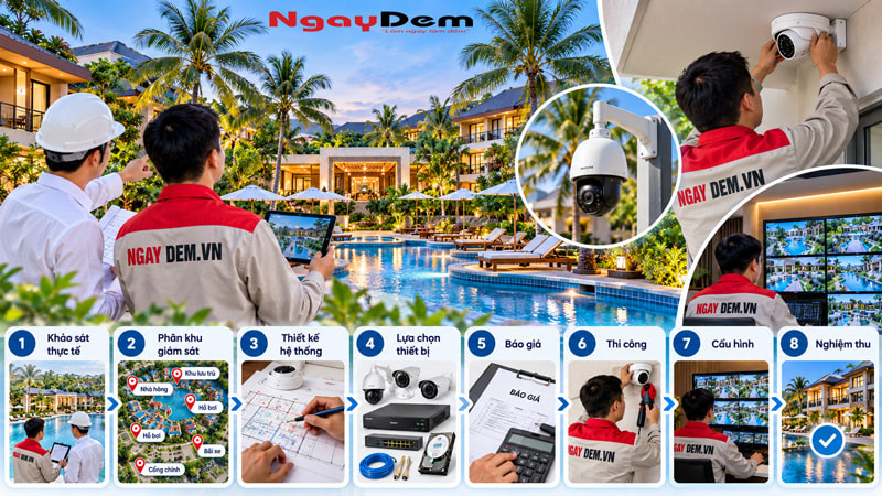 Tư vấn lắp đặt Camera cho khu nghỉ dưỡng chi phí trọn gói