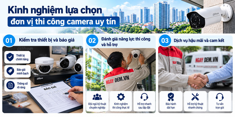 Thi công lắp đặt Camera tại Cầu Giấy - Hà Nội uy tín