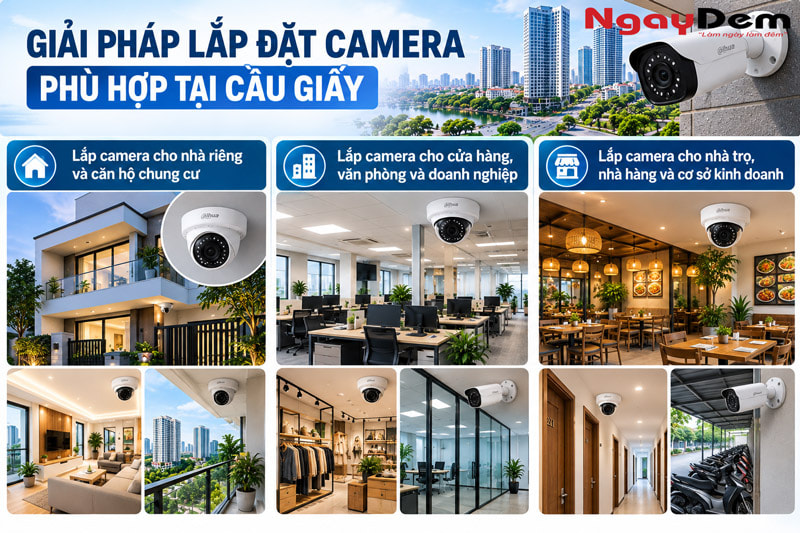 Thi công lắp đặt Camera tại Cầu Giấy - Hà Nội uy tín