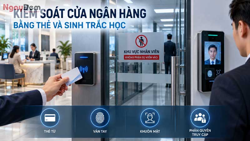 Lắp đặt kiểm soát cửa ra vào ngân hàng an ninh - bảo mật cao