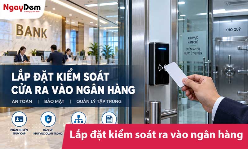 Lắp đặt kiểm soát cửa ra vào ngân hàng an ninh - bảo mật cao