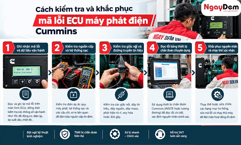 5+ mã lỗi ECU máy phát điện Cummins thường gặp và cách khắc phục