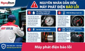 Máy phát điện báo lỗi, chập chờn, không ra điện: Nguyên nhân và cách xử lý