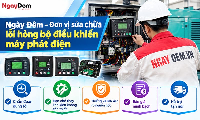 Cơ điện Ngày Đêm - chuyên sửa chữa máy phát điện công nghiệp, dân dụng chuyên nghiệp Máy phát điện báo lỗi bộ điều khiển: Cách kiểm tra và sửa chữa