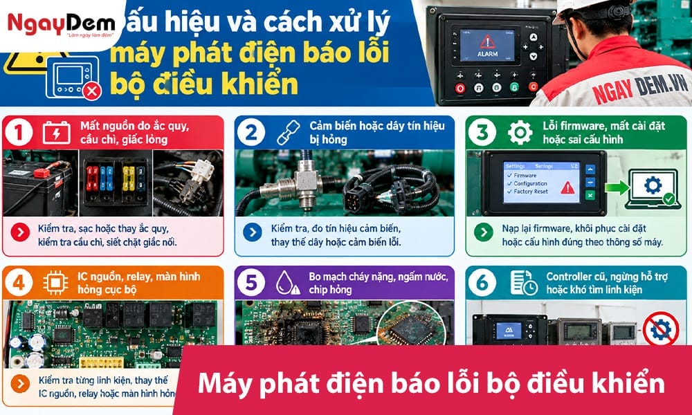 Máy phát điện báo lỗi bộ điều khiển: Cách kiểm tra và sửa chữa
