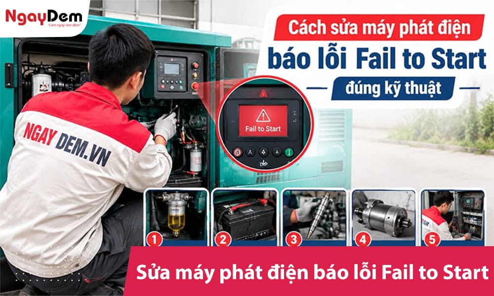 Cách sửa máy phát điện báo lỗi Fail to Start đúng kỹ thuật