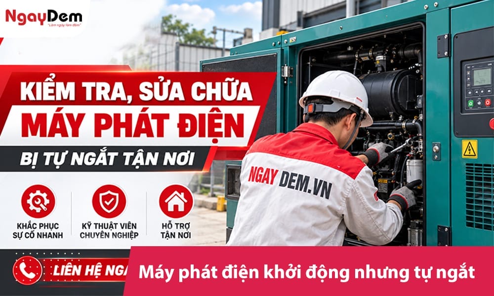 Máy phát điện khởi động nhưng tự ngắt: 6 hệ thống cần kiểm tra ngay