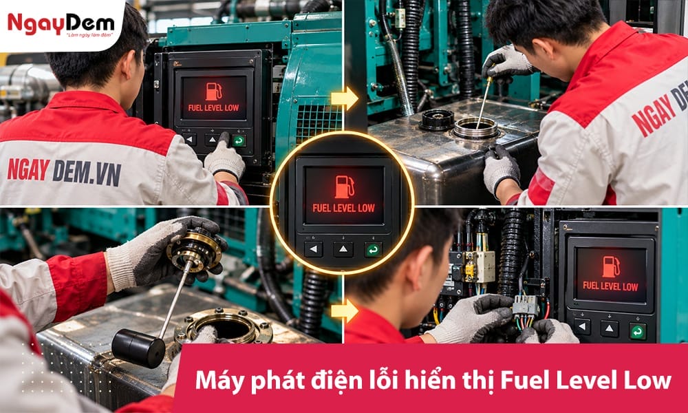 Máy phát điện lỗi hiển thị Fuel Level Low: Đừng vội đổ thêm dầu
