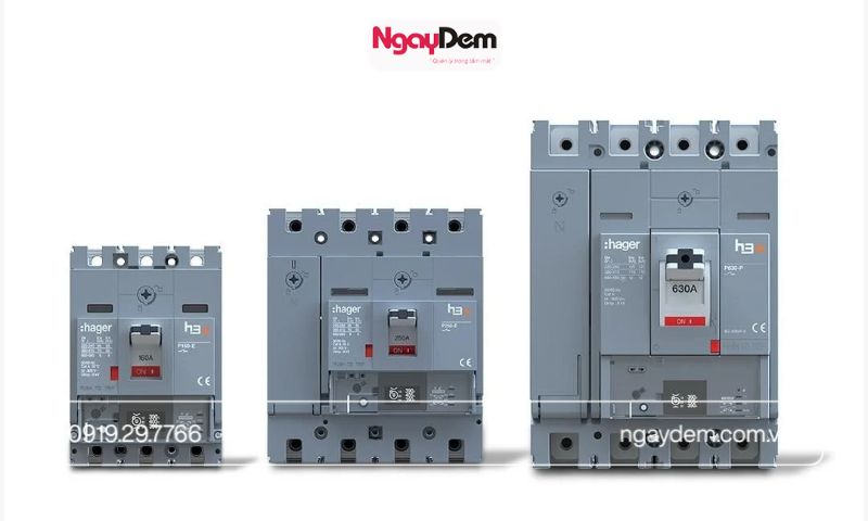 Các dòng MCCB có kích thước khung và dòng định mức khác nhau