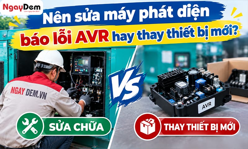 Sửa máy phát điện báo lỗi AVR | Kiểm tra, xử lý tận gốc