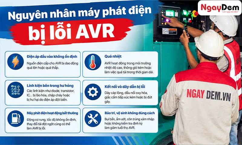 Sửa máy phát điện báo lỗi AVR | Kiểm tra, xử lý tận gốc