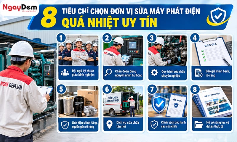 Sửa máy phát điện bị nóng: Kiểm tra nguyên nhân, xử lý đúng lỗi