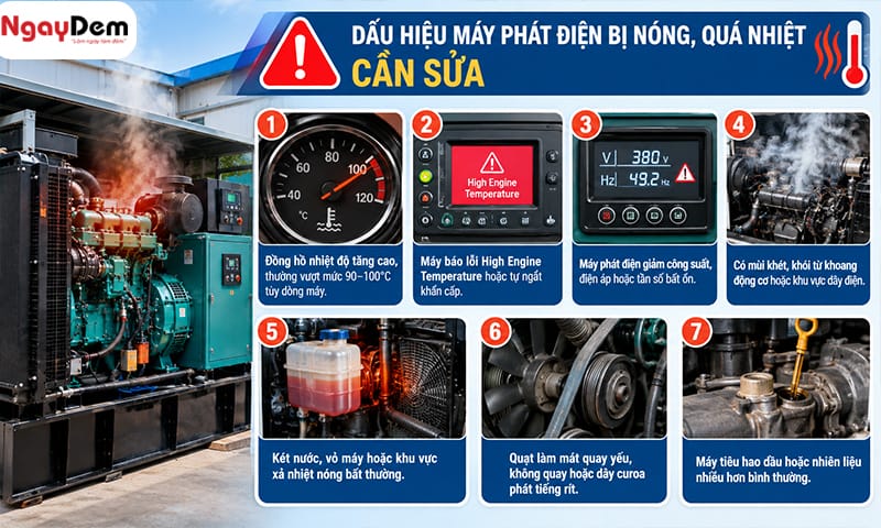 Sửa máy phát điện bị nóng: Kiểm tra nguyên nhân, xử lý đúng lỗi