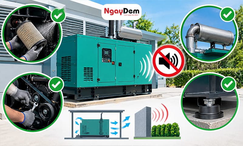 Sửa máy phát điện kêu to: 8 nguyên nhân và cách xử lý nhanh