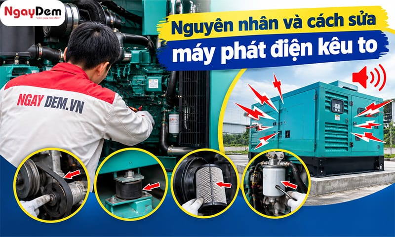 Sửa máy phát điện kêu to: 8 nguyên nhân và cách xử lý nhanh