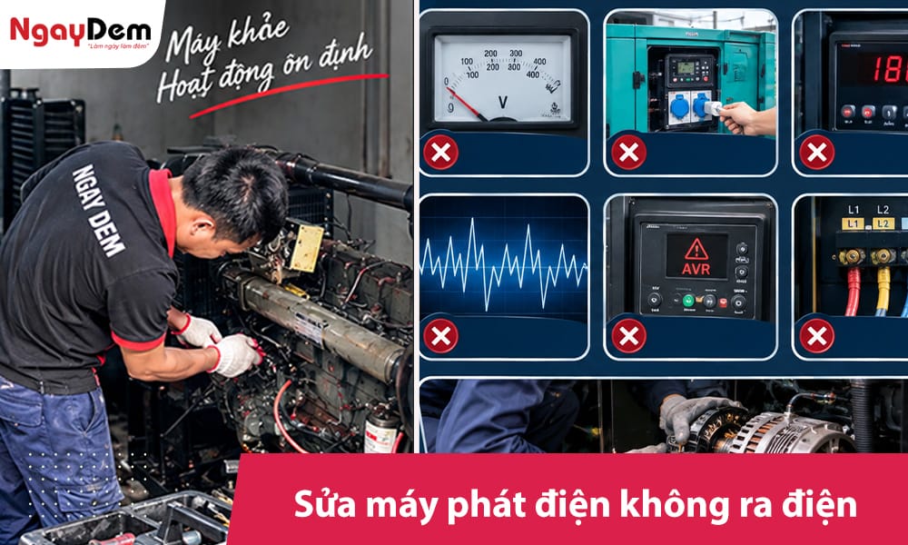 Sửa máy phát điện không ra điện tận nơi – Kiểm tra đúng lỗi