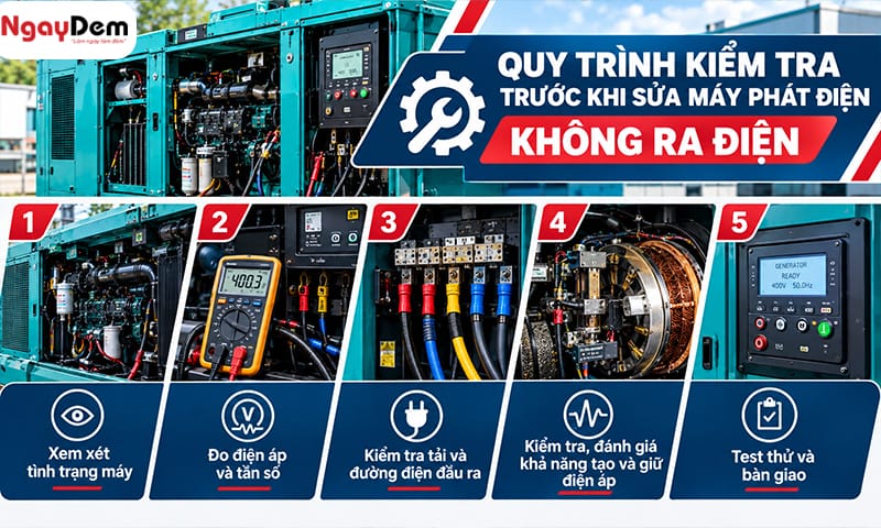 Sửa máy phát điện không ra điện tận nơi – Kiểm tra đúng lỗi