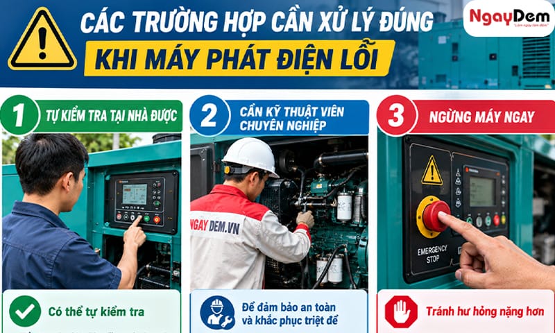 6 nguyên nhân và cách sửa máy phát điện xả khói đen chuẩn